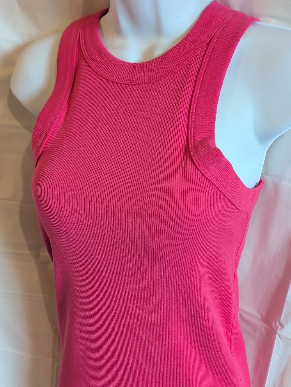Old Navy Bright Pink Tank Mini Bodycon Dress Size Small New - Picture 15 of 15